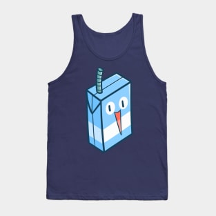 Cute Blue White Milk Box Tank Top